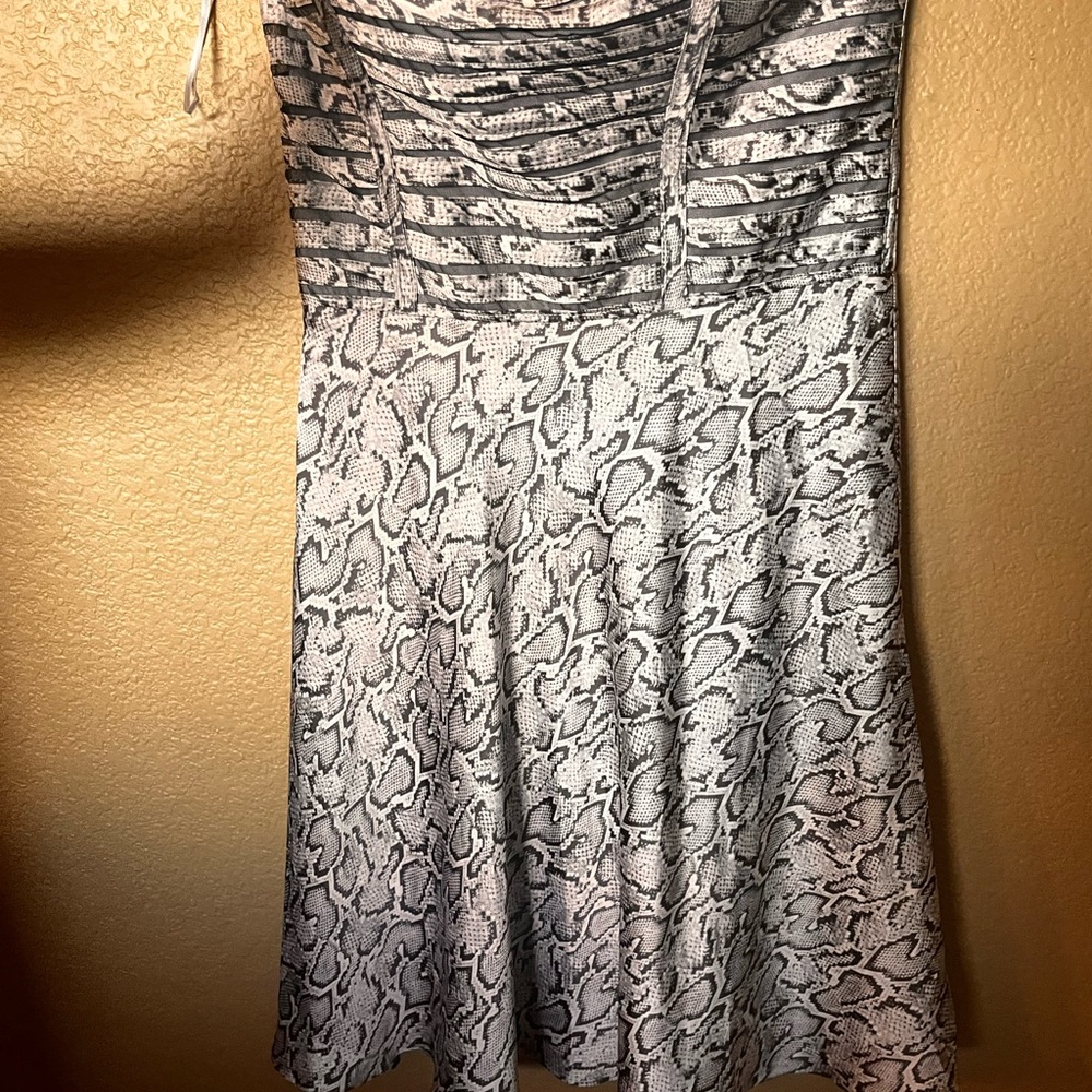 Cache Silver Strapless Sweetheart Cocktail Dress